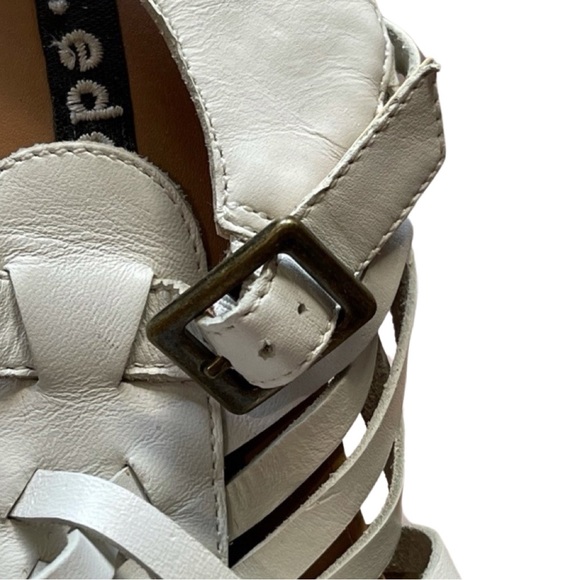 LIBBY EDELMAN || Leather Braided Sandal Peep Toe Heels | White || size 8 - Picture 6 of 10